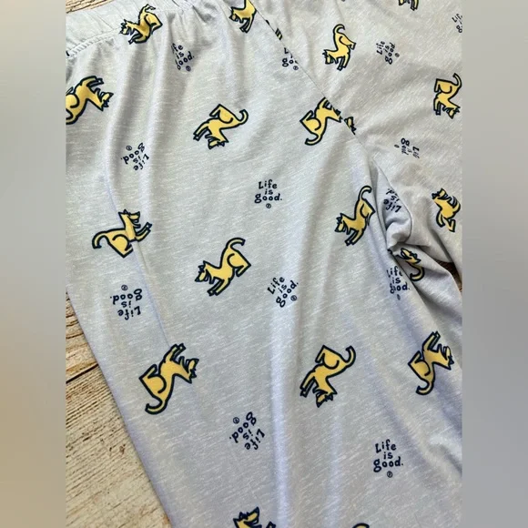 Women’s Life Is Good Dog Print Sleep Jogger Pants Size Large - Picture 8 of 8